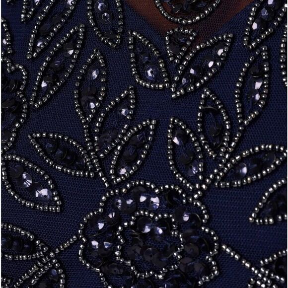 Adrianna Papell Beaded Taffeta Ball Sleeveless Beaded Top Gown - Picture 8 of 11